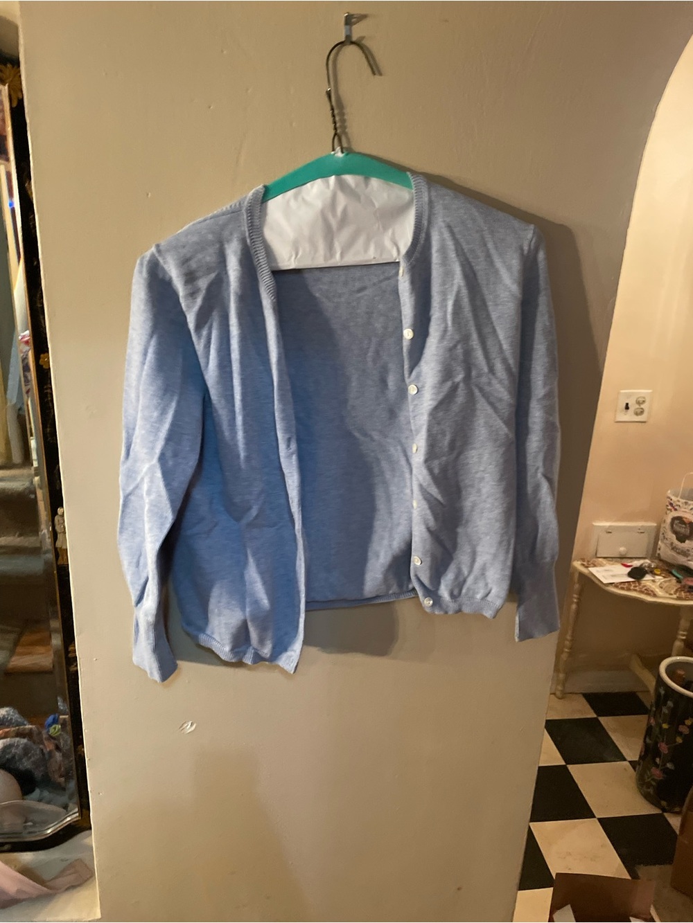 Vintage 90s J. Crew light Blue Women's Button Cardigan Sweater
